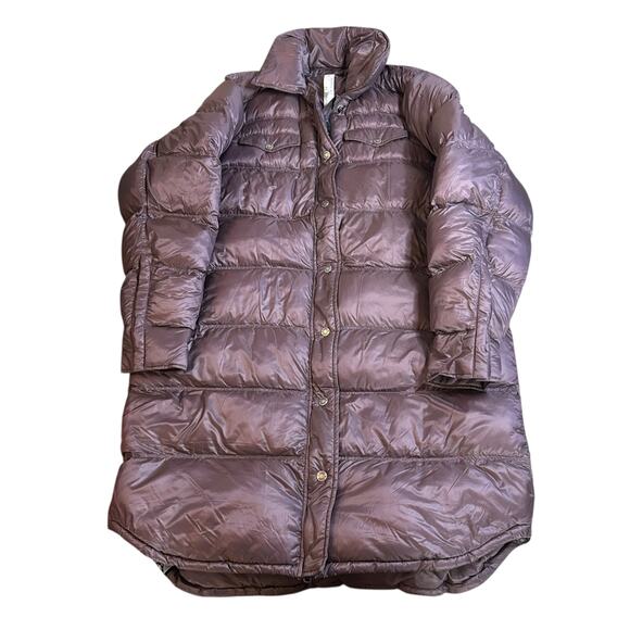 Oiselle Kara Puffy Shacket Quilted Long Purple Puffer Jacket XL Outdoor Winter - Picture 2 of 6
